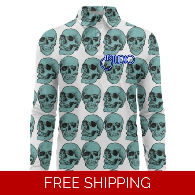 Le Studio Skull 2 Custom 3D Long-Sleeved Polo Shirt
